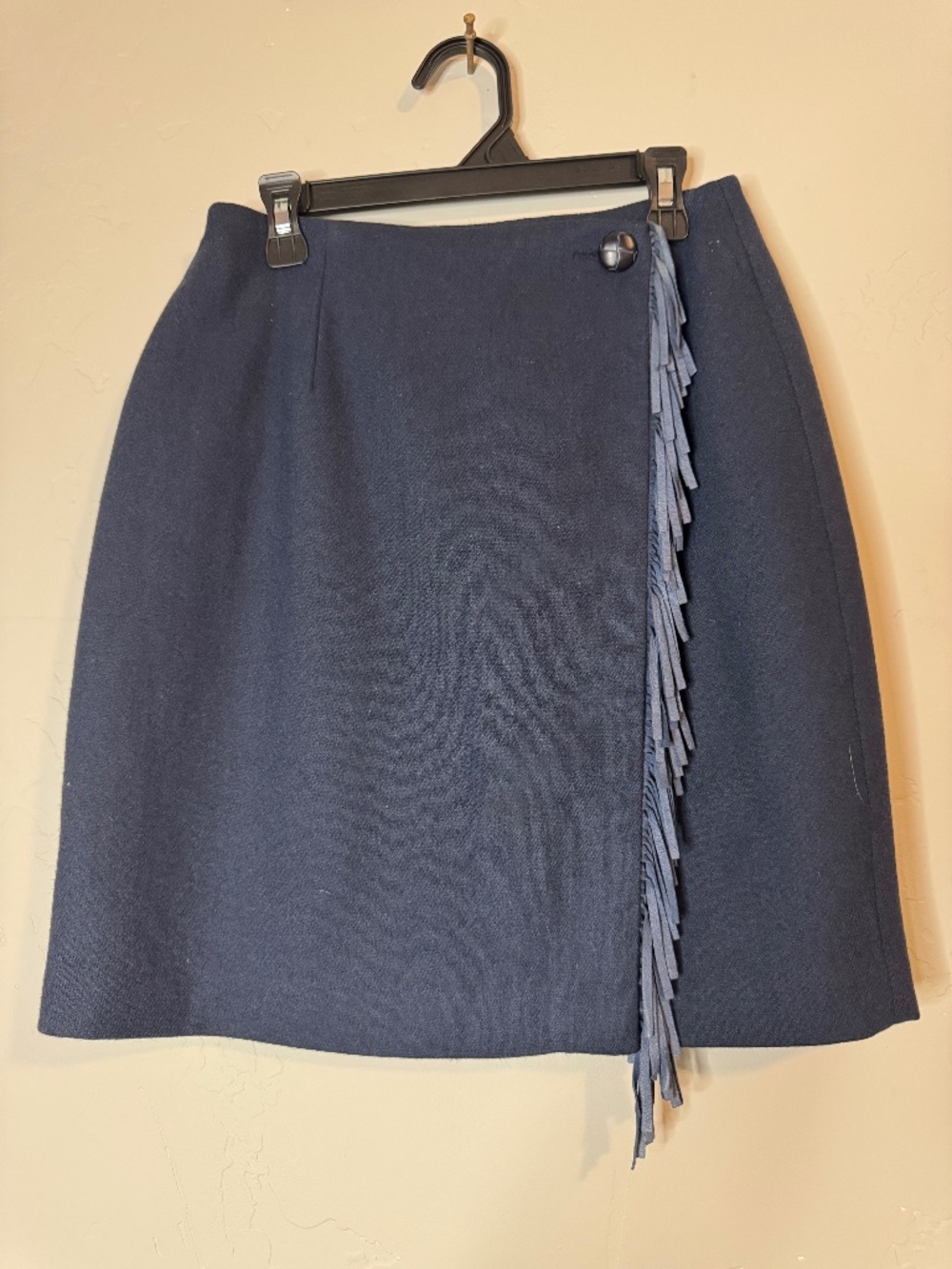 Stanley Blacker Navy Blue Mini Skirt, Size 4, 100% wool